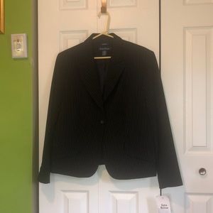Evan Picone Pinstripe Poly Blazer Jacket Size  16
